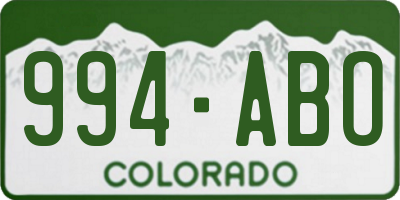 CO license plate 994ABO