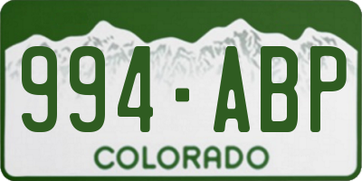 CO license plate 994ABP