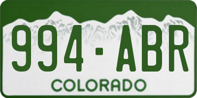 CO license plate 994ABR