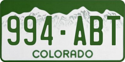CO license plate 994ABT