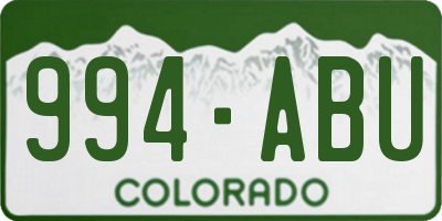 CO license plate 994ABU