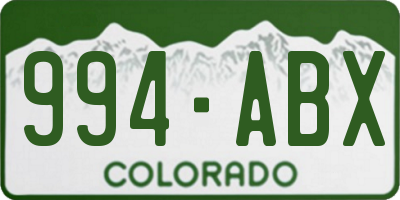 CO license plate 994ABX