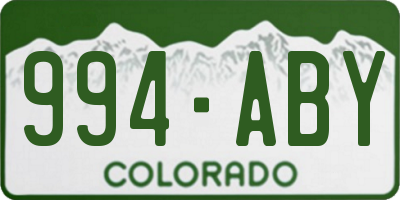CO license plate 994ABY