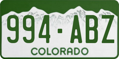 CO license plate 994ABZ