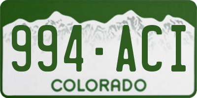 CO license plate 994ACI