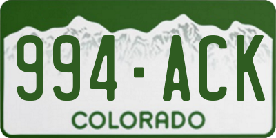 CO license plate 994ACK