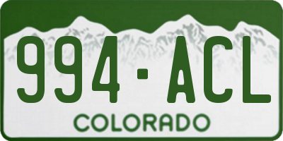 CO license plate 994ACL