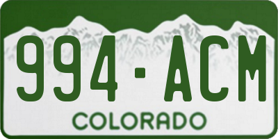 CO license plate 994ACM