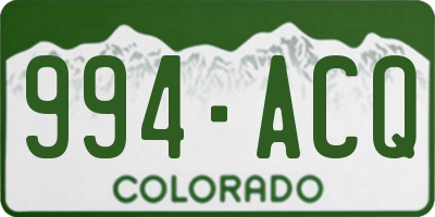 CO license plate 994ACQ