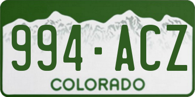 CO license plate 994ACZ
