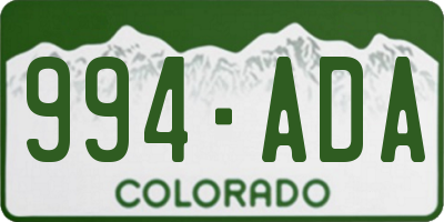 CO license plate 994ADA