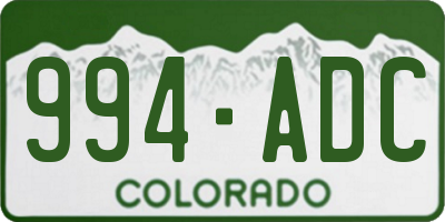 CO license plate 994ADC