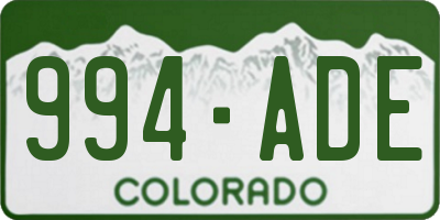 CO license plate 994ADE