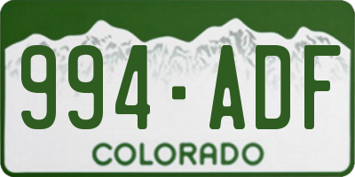 CO license plate 994ADF