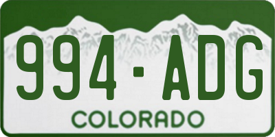 CO license plate 994ADG