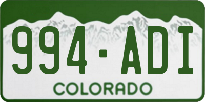 CO license plate 994ADI