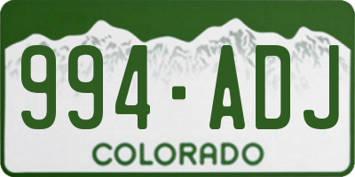CO license plate 994ADJ