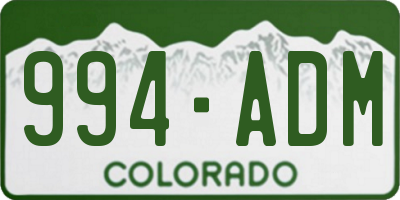 CO license plate 994ADM