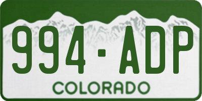 CO license plate 994ADP