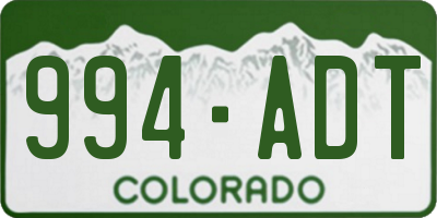 CO license plate 994ADT