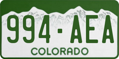 CO license plate 994AEA