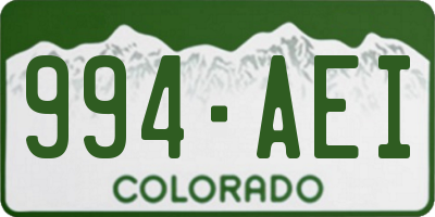 CO license plate 994AEI