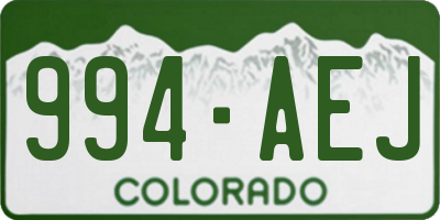CO license plate 994AEJ