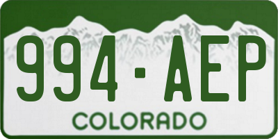 CO license plate 994AEP