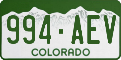 CO license plate 994AEV