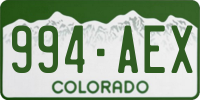 CO license plate 994AEX