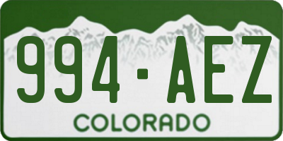 CO license plate 994AEZ