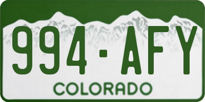 CO license plate 994AFY