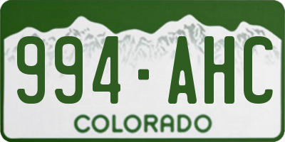 CO license plate 994AHC