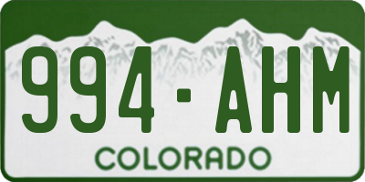 CO license plate 994AHM