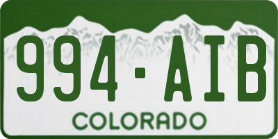 CO license plate 994AIB