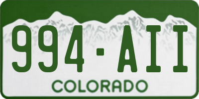 CO license plate 994AII