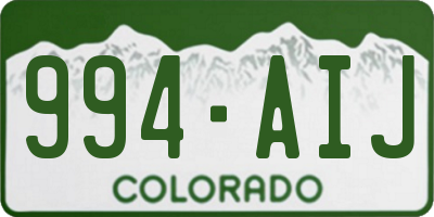 CO license plate 994AIJ