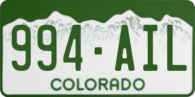 CO license plate 994AIL