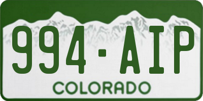 CO license plate 994AIP