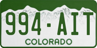 CO license plate 994AIT