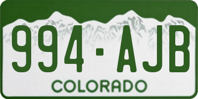 CO license plate 994AJB