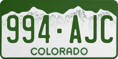 CO license plate 994AJC