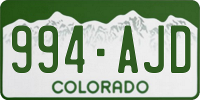 CO license plate 994AJD