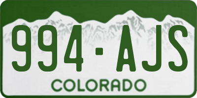 CO license plate 994AJS