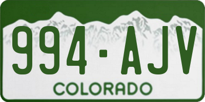 CO license plate 994AJV