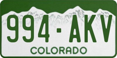 CO license plate 994AKV