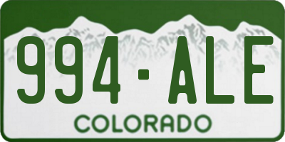 CO license plate 994ALE
