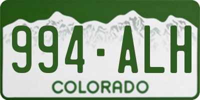 CO license plate 994ALH