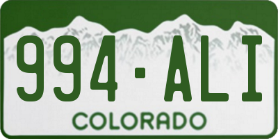 CO license plate 994ALI