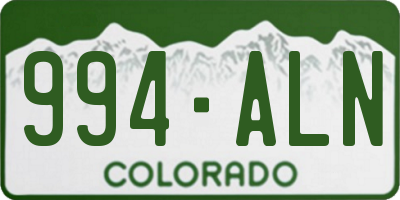 CO license plate 994ALN